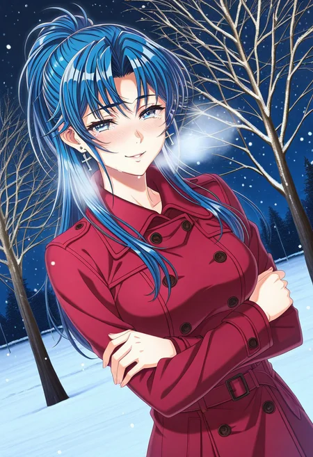 masterpiece, best quality, newest, highres, uncensored, 1girl, yokota mamoru style,1girl, slender face,motion lines,blush,torogao,looking at the viewer,seductive smile
Kouno Asami,Blue Hair, Curtained Hair, Long Hair, Ponytail, Spiky Bangs, Straight Hair,Blue Eyes,Medium Breasts, Slim, Cross Earrings
1girl,solo
1girl, solo, long hair, blush, earrings, blue eyes, jewelry, snow, coat, tears, snowing, night, blue hair, crossed arms, breath, cold, dutch angle, tree, 1girl, solo, long hair, blush, earrings, blue eyes, jewelry, snow, coat, tears, snowing, night, blue hair, crossed arms, breath, cold, dutch angle, tree