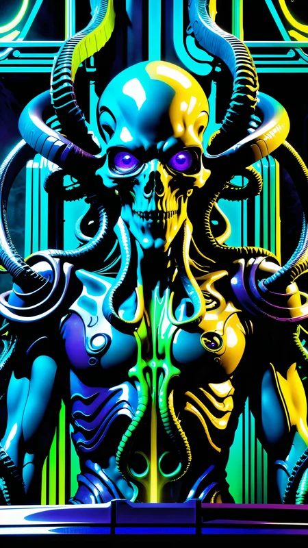 1mechanical boy, ((ultra realistic details)), portrait, global illumination, shadows, octane render, 8k, ultra sharp, metal, intricate, ornaments detailed, cold colors, egypician detail, highly intricate details, realistic light, <lora:xl_yamer_style-2.0:0.95>, glowing eyes, facing camera, neon details, machanical limbs, blood vessels connected to tubes, mechanical vertebra attaching to back, mechanical cervial attaching to neck, sitting, wires and cables connecting to head, detailed face, blurry background, vibrant color, Post-apocalypse, Cult of Cthulhu, uturistic, bright neon clours, best quality, high resolution, alien, giger, viscera, post, peeled flesh, guro, broken creature, deadman, a dangerous looking sprinkled man bright neon blood on top of a table with a alien head, high contrast, sharp purple neon, in the style of giger in the hole, with a lot of blood around, deep contrast, hyperrealism, hyper realistic color photo, realistic photography, ultra realistic, biomechinical, biomachines, ((hnsrdlf style)), detailed reflections, dark atmosphere, gothic art, futuristic, realistic blood, realistic reflections, RTX graphic, HDR, ultra detailed, realistic blood, RTX graphic, HDR, ultra detailed, ultra realistic shadows, ultra quality, neon yellow, neon purple, neon blue, neon red, bright colours, ultra constrast
