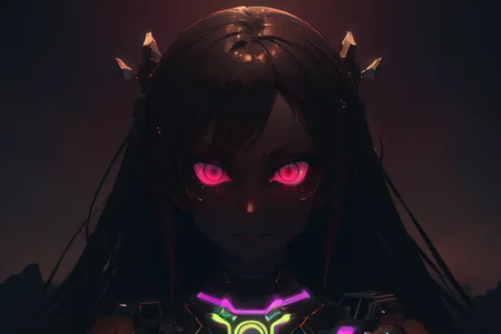 highly insanely detailed, masterpiece, top quality, best quality, highres, 4k, 8k, RAW photo, (very aesthetic, beautiful and aesthetic),
(rsef style,fevercell style),human_machine_hybrid,futuristic_landscape,gradient_blend,neon_lighting,dynamic_composition,holographic_effects,psychedelic_art,
<lora:rsef-000225:0.3>,
(1girl:1.3),
1other,
,
(dark_skin,tan_skin,tanned skin,dark skin,dark-skinned,black-skinned,bronze skin,bronzed skin,cinematic Bronze tan tanning skin tone:1.1),
,
,
warm maroon background,
,âââ