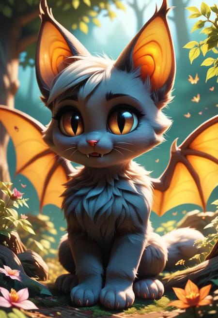score_9, score_8_up, score_7_up,realistic, small bat_cat_hybrid, cute, spooky and lush Forrest, vivid colors, <lora:detailed_notrigger:1>, <lora:MJ52:0.6> <lora:xl_more_art-full_v1:0.6>, <lora:zhibi:1>