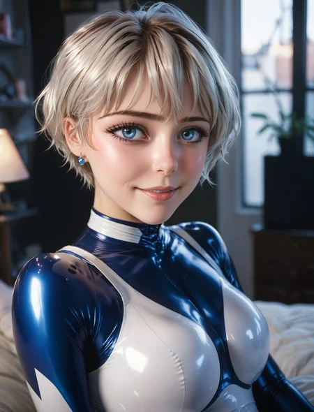 cinematic still cinematic still 1girl, Uzaki_Hana, blue_eyes, short_hair, grey_hair, large_breasts, ((sassy, smug, making fun of viewer, laughing at viewer)), shiny blue and white latex Evangelion plugsuit, 6-pack abs, ((muscular arms)), athletic body, perfect breasts, thin waist, sitting in her messy room, looking at viewer, subtle friendly smile, light reflections, detailed face, masterpiece, best quality, highres, absurdres, ultra detailed, pretty eyes . emotional, harmonious, vignette, 4k epic detailed, shot on kodak, 35mm photo, sharp focus, high budget, cinemascope, moody, epic, gorgeous, film grain, grainy, (masterpiece), (best quality), (ultra-detailed), cinematic still 1girl, Uzaki_Hana, blue_eyes, short_hair, grey_hair, large_breasts, ((sassy, smug, making fun of viewer, laughing at viewer)), shiny blue and white latex Evangelion plugsuit, 6-pack abs, ((muscular arms)), athletic body, perfect breasts, thin waist, sitting in her messy room, looking at viewer, subtle friendly smile, light reflections, detailed face, masterpiece, best quality, highres, absurdres, ultra detailed, pretty eyes, illustration, disheveled hair, detailed eyes, perfect composition, moist skin, intricate details, earrings, by wlop, cinematic still 1girl, Uzaki_Hana, blue_eyes, short_hair, grey_hair, large_breasts, ((sassy, smug, making fun of viewer, laughing at viewer)), shiny blue and white latex Evangelion plugsuit, 6-pack abs, ((muscular arms)), athletic body, perfect breasts, thin waist, sitting in her messy room, looking at viewer, subtle friendly smile, light reflections, detailed face, masterpiece, best quality, highres, absurdres, ultra detailed, pretty eyes, cinematic, dramatic, intricate, innocent, very inspirational, beautiful, enhanced, inspired, vibrant, color, atmosphere, rich vivid colors, amazing, creative, positive, joyful, unique, cute