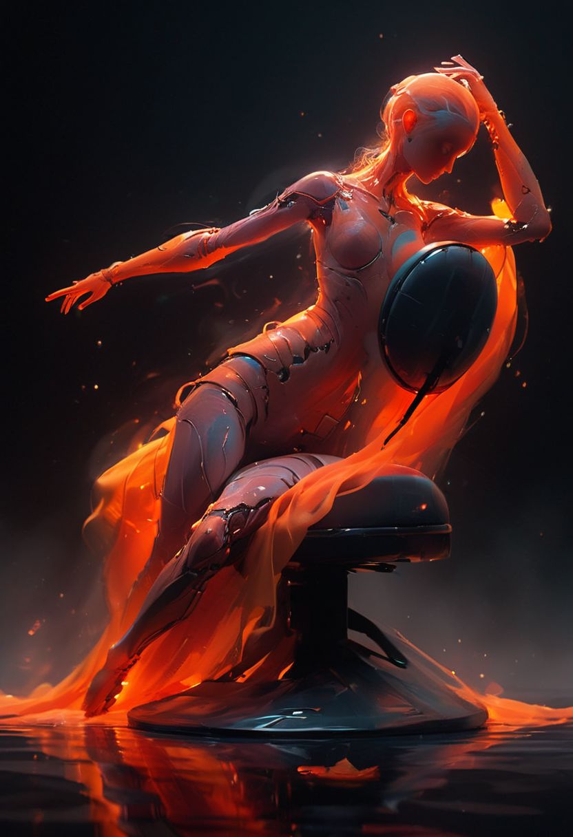 super closeup portrait, Capturing the essence of cosmic serenity and earthly vigor, depict a woman suspended in her office chair amidst the vast expanse of space. Curved Sword Slash, Her surroundings are a vibrant mix of colors, with deep blacks contrasting against vivid hues. In the distance, translucent planets in shades of dark sss red and dark orange add to the surreal atmosphere. Her long hair billows freely in the weightlessness of space, embodying a sense of boundless freedom and graceful motion.
deep Blacks, very detailed, atmospheric haze, Film grain, cinematic film still, shallow depth of field, highly detailed, high budget, cinemascope, moody, epic, OverallDetail, 2000s vintage RAW photo, photorealistic, candid camera, color graded cinematic, eye catchlights, atmospheric lighting, imperfections, natural, shallow dof