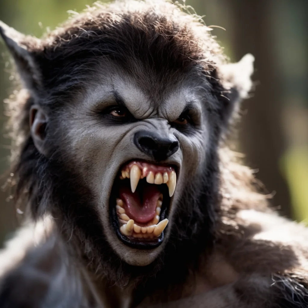 cinematic film still of  <lora:Werewolf style:1.2>
a closeup of a black Werewolf with its mouth open and teeth wide open staring at camera Werewolf Style, shallow depth of field, vignette, highly detailed, high budget, bokeh, cinemascope, moody, epic, gorgeous, film grain, grainy