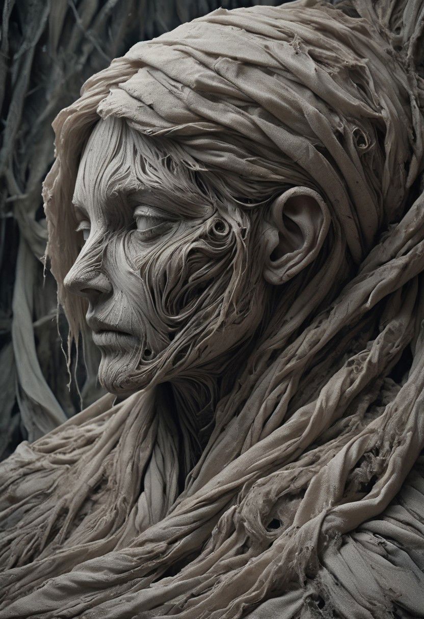 super closeup portrait, In a desolate landscape, bathed in neon-pastel and grays, a lone, busty woman stands. The weathered ground beneath him ripples like liquid, morphing into a swirling vortex. He's drawn in, contorting in a gravity-defying descent. The landscape crumbles, distorting into abstract forms. The gorge is filled with neon-colored hazards, Ghostly figures hover, and distorted trees emerge. The atmosphere is heavy, with eerie whispers and distant mournful echoes. This surreal and depressive scene frozen in time invites contemplation., high Quality
very detailed, atmospheric haze, Film grain, cinematic film still, shallow depth of field, highly detailed, high budget, cinemascope, moody, epic, OverallDetail, gorgeous, 2000s vintage RAW photo, photorealistic, candid camera, color graded cinematic, eye catchlights, atmospheric lighting, skin pores, imperfections, natural, shallow dof