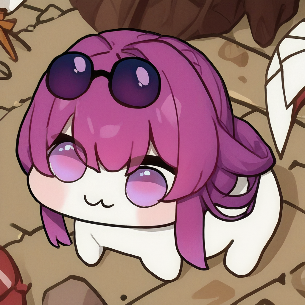 score_9, score_8_up, score_7_up, source_anime, <lora:Kafka-000008:1>, kafkadef, 1girl, no humans, solid circle eyes, no pupils, white skin, doro, creature, chibi, :3, purple eyes, bangs, eyewear on head  <lora:Doro_X_PDXL_V1:1>