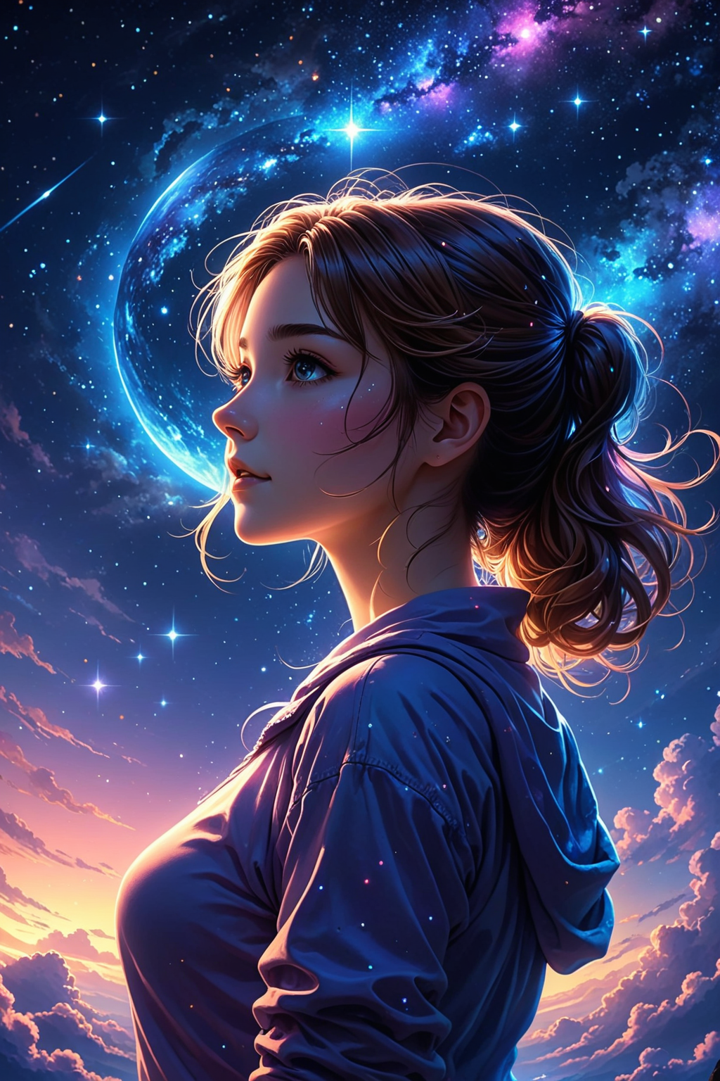 1girl, realistic, score_9, score_8_up, score_7_up, score_6_up, score_5_up, score_4_up glowing frame, backlight colors, silhouette colors, cosmic frame, beautiful woman in a frame, silhouette, backlighting, vibrant,magical night sky, illustration, soft, beautiful, dreamy, realistic, professional, simple, twinkling night sky, extremely detailed, hyper detailed, illustration, half finished sketch, half colored sketch, anime, masterpiece, bright colors, high contrast, vivid lighting, dark background<lora:PonySpiritAnimals:0.5> simple background,