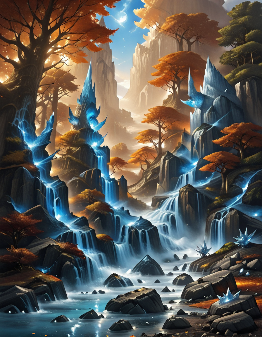 <lora:Medieval_Worlds__Scenery:1> mwl01, scenery, trees, fantasy, rock spikes, shiny diamonds,