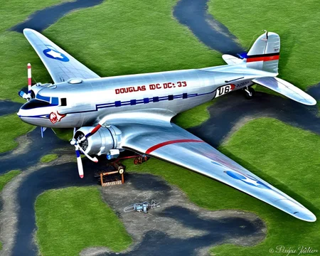 Douglas_DC-3 <lora:Mini list aircraft sdxl V1:1>