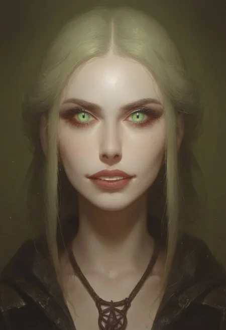 score_9,score_8_up,score_7_up,
ninth gate, A mesmerizing blonde demon woman stands in a dimly lit, opulent room. Her long, golden hair frames her ethereal face with glowing green eyes. She wears a grungy green hooded jacket, brown leather hiking boots, no pants, ancient, leather-bound book, pentagram, Dark velvet drapes and a faint green light from a gothic window cast a mystical glow around her, blending seduction and dark artistry green glowing iris, dark aura, volumetric lighting, depth of field, cinematic, riding viewer cowgirl, close up of face, evil grin, darkened face, demonic