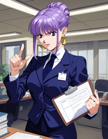 score_9, score_8_up, score_7_up 1girl, solo, julietta, purple eyes, office lady,
arguing, pointing at viewer, clipboard, office,
<lora:julietta-ponyxl-000053:0.75> retro artstyle