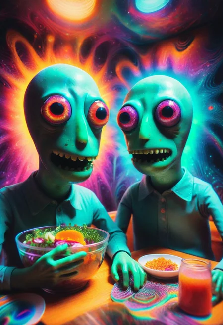 Salad fingers, analog photography, ultrarealistic, hdr, Fractangles, psych3delic, unsettling