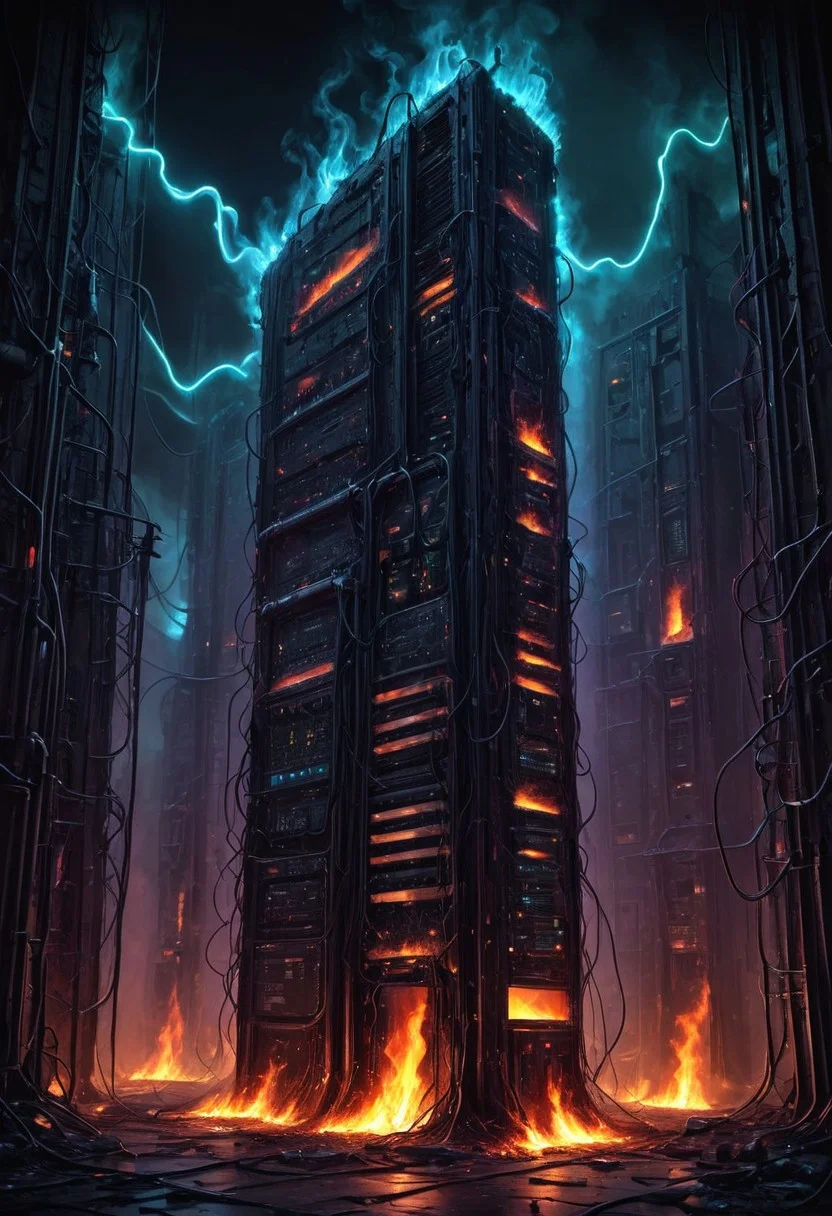 *Channel_42* *中* *Terminal* *Computer*
*Fiberoptic* *Neon*
*The Servers, the servers, the servers are on fire*
*The Servers, the servers, the servers are on fire*
*The Servers, the servers, the servers are on fire*
*We don't need to water let the motherfracker   burn!  BURN MOTHERFRACKER BURN!!!*