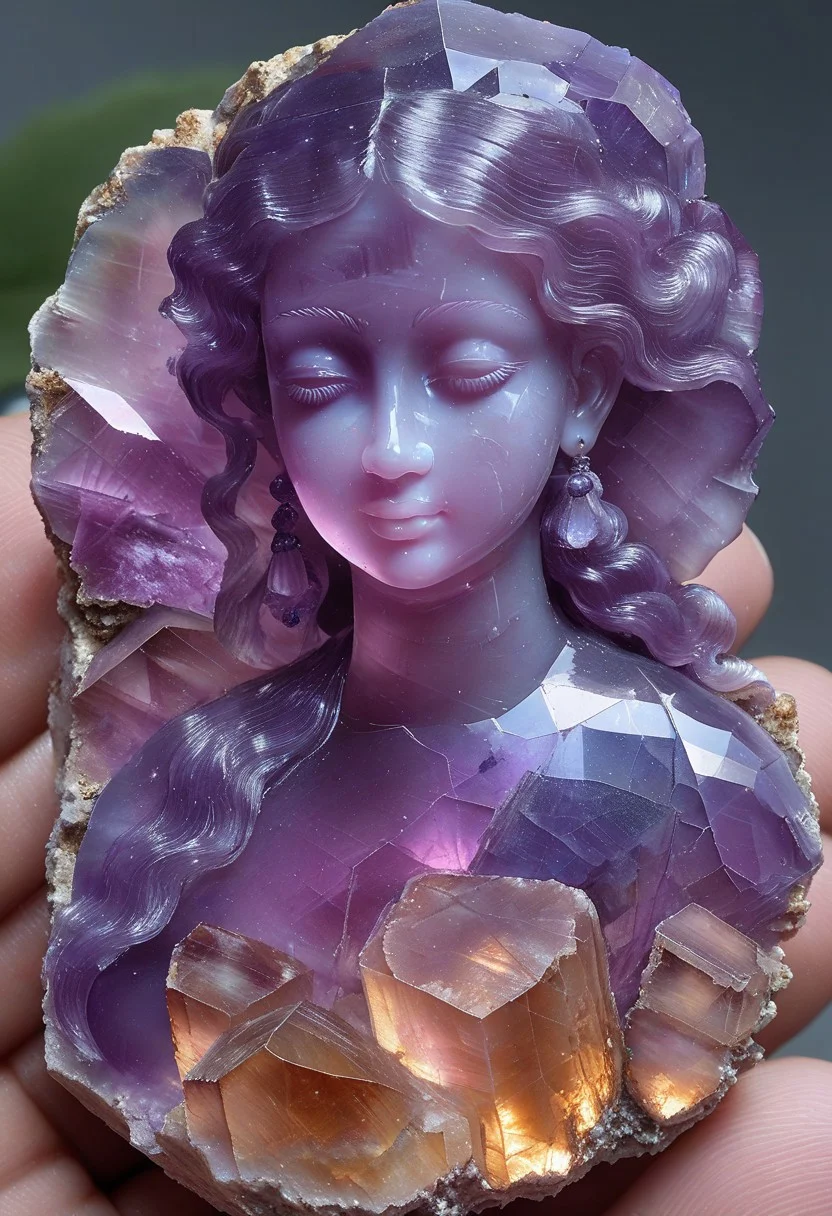 Masterpiece, best quality, 1girl, fluorite mineral, flu0rite, iridiscent