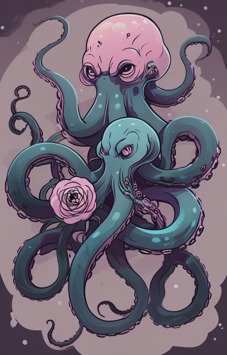 masterpiece,best quality,<lora:tbh30-sdxl:0.9>,illustration,tentacles,csulu, decaying peonies