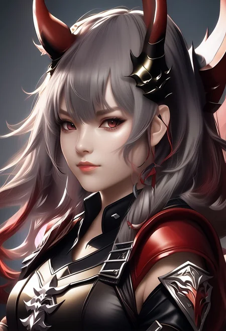 A horned female teen rogue wearing ((leather armor)), black suit, oni girl with wolf-ears, dangerous Kemonomimi waif, brunette assassin, tiefling thief, black hair, three small horns, [onii (Shuna, Hakurou) horns], tri-horn (masterpiece:1.5), (best quality), (disharmonic + ugly + unaesthetic:1.5)
