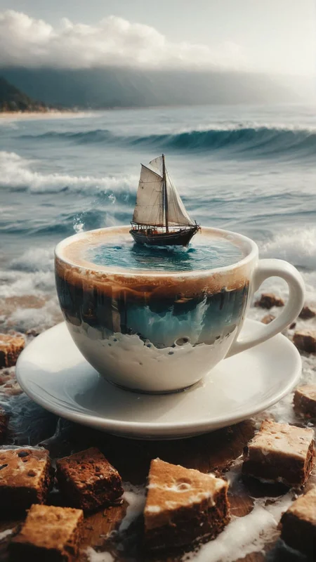 A coffee cup with tiny sailboats floating on the coffee, surrounded by sugar cube icebergs , creative, (masterpiece), unique
<lora:aidmaDoubleExposure-v0.1:0.925> double Exposure
<lora:MTG-CardsXL:0.88>
<lora:aidma-Image Upgrader-v0.1:0.385>