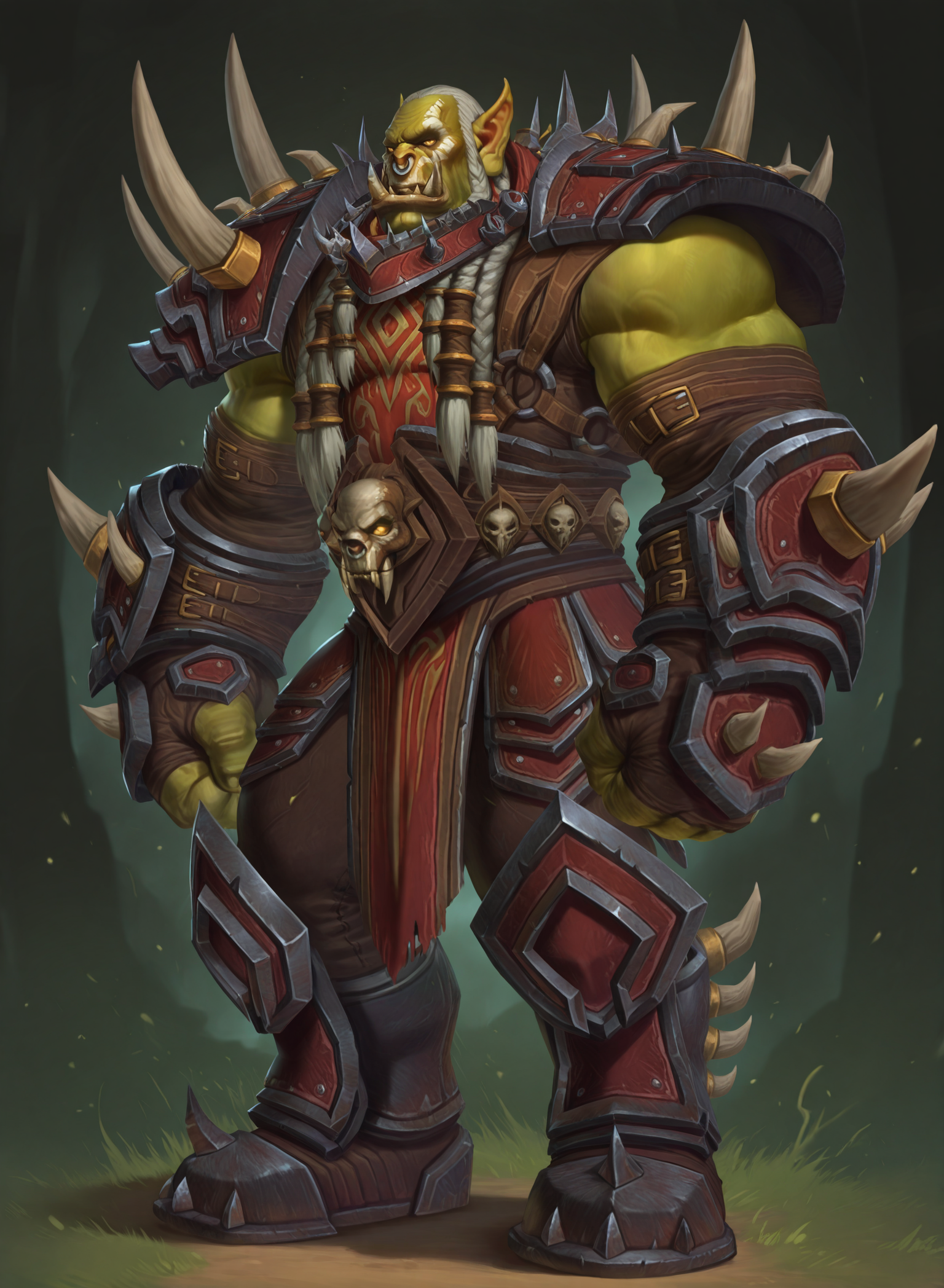 zPDXL2,masterpiece,best quality,amazing quality,(side view:0.5),world of warcraft,male focus,world of warcraft,The Horde,1boy,solo,
s@urf@ng,orc,green skin,tusks,braid,facial tattoo,armor,spikes,pointy ears,
standing,looking_at_viewer,serious,clothes,muscular,
<lora:NOOB_vp1_detailer_by_volnovik_v1:1>,<lora:zoroj:0.4>,<lora:Rokudenashi_Style_V1_ILXL:0.3>,<lora:Saurfang_IL:1>,