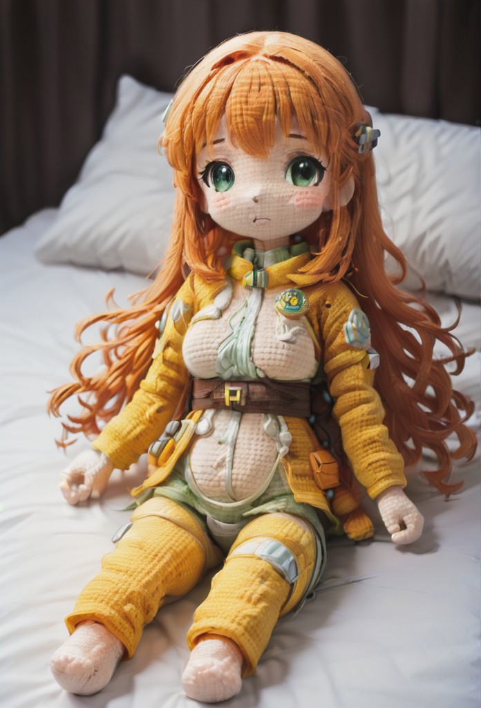 (1girl, solo,, , , BJ_Sewing_doll, (Gotoh_Hitori:1.3):1.3),(Recovery position, full body focus, body focus:1.3),zPDXL3,SimplePositiveXLv2