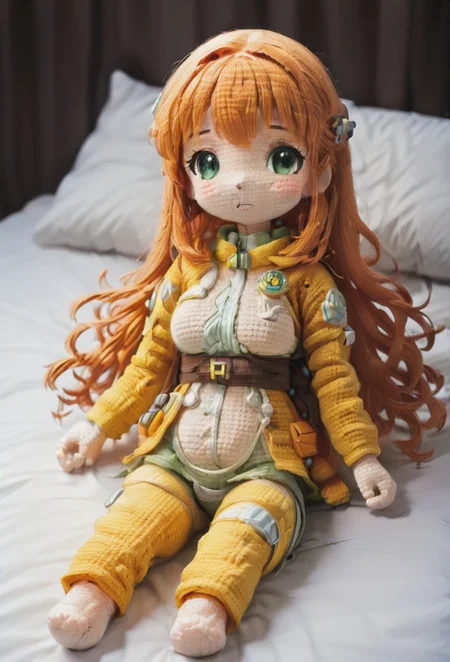 (1girl, solo,, , , BJ_Sewing_doll, (Gotoh_Hitori:1.3):1.3),(Recovery position, full body focus, body focus:1.3),zPDXL3,SimplePositiveXLv2
