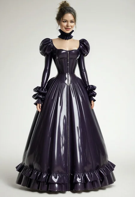 concept art, realistic.
1girl, solo, cute face, sexy face, Sexy body,
latex historical dress