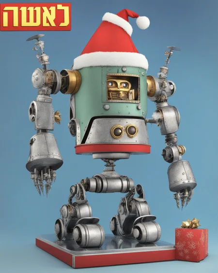A mechanical Santa bot laisha <lora:SDXL-laisha-Lora:1>