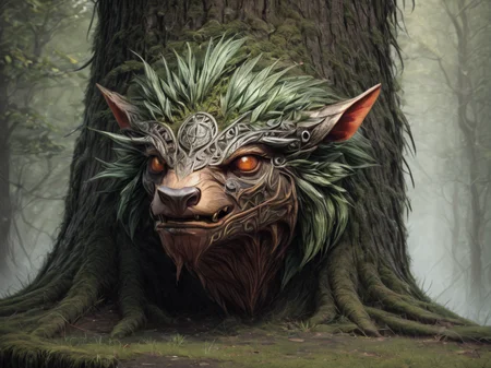 druidic beast head <lora:LoromXL_Druidic_Naturalism_v1:1.2>
