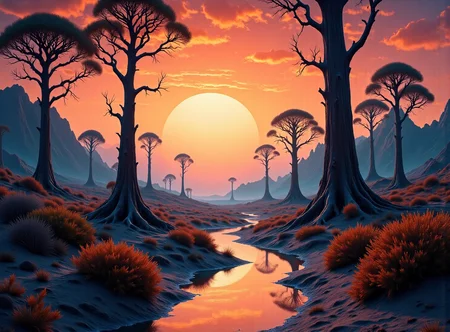 alien landscape, surreal atmosphere, sunset, mysticism, horror
in, high body detail, realistic, soft focus, insanely detailed, highest quality, high resolution photography, realistic photo, ultra detailed, hyperrealism., sensual palette, all captured with the exacting precision of a Hasselblad X2D 100C camera, showcasing every subtle detail.
, faint mist in the background, melancholic and mysterious expression,  dramatic lighting, volumetric light rays, studio depth of field,  masterpiece, 8k, hyper-realistic, Rembrandt lighting, painted mood, and the lighting is soft and warm, creating a cozy atmosphere.
,high quality, ultra detailed, colorful, abstract, particles, fantasy, photo realistic, 4k,
.  Fantastic lighting. Detailed shadows.intricate details, vivid colors, hyper-detailed, ultra-sharp, 8k , HDR+, detailmaximizer . The style is ultra-realistic with a touch of surrealism, dreamy atmosphere, and unique textures.  , The interplay of light and dark adds depth to the scene, creating a cinematic quality that highlights the soft contrasts . This graphic novel-style composition exudes gritty realism and a sense of enigmatic storytelling, pulling the viewer into a world of intrigue and mystery."
<lora:color-world:1.3><lora:European-BeautyV2:0.5>  <lora:alienland1:1> <lora:aliensland2:1>  <lora:Ethereal_Alien:0.3>  <lora:Hyperrealist_Colored_Pencil-GMR:0.6> hrcp  <lora:yfg-acrylic-v1:0.2><lora:PencilDrawing_v3:0.6> pencil drawing <lora:fstyle-shoot-v1:0.8>  <lora:Delicate_Focus_FLUX_LoRA:0.7> <lora:mila2025dev23:0> <lora:wedding:0>