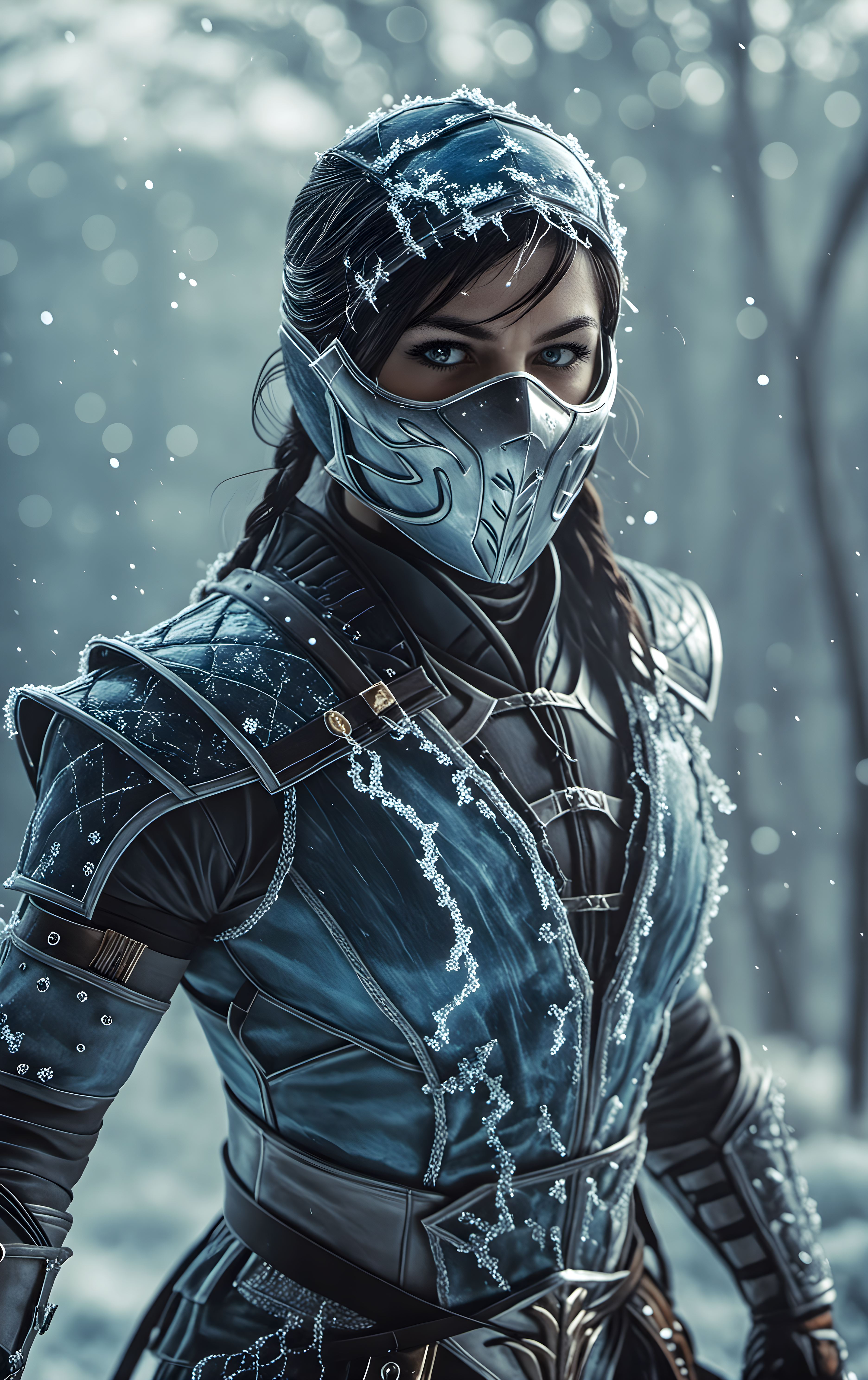 cinematic photo "Frost" from Mortal Kombat . 35mm photograph, film, bokeh, professional, 4k, highly detailed