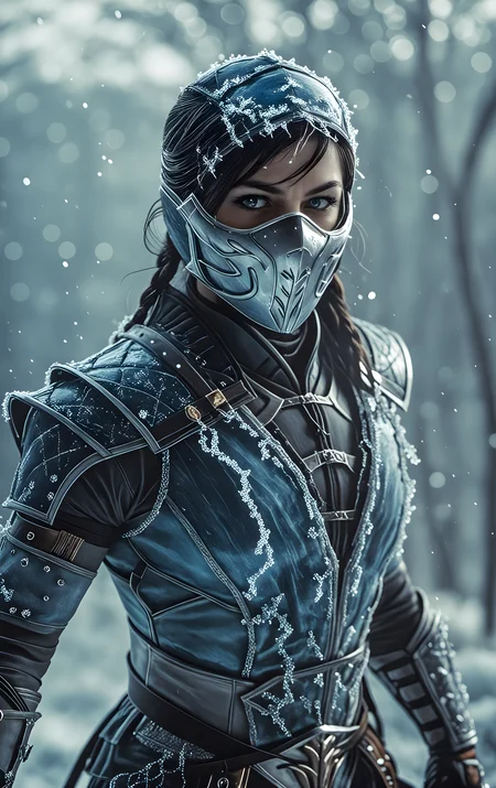 cinematic photo "Frost" from Mortal Kombat . 35mm photograph, film, bokeh, professional, 4k, highly detailed