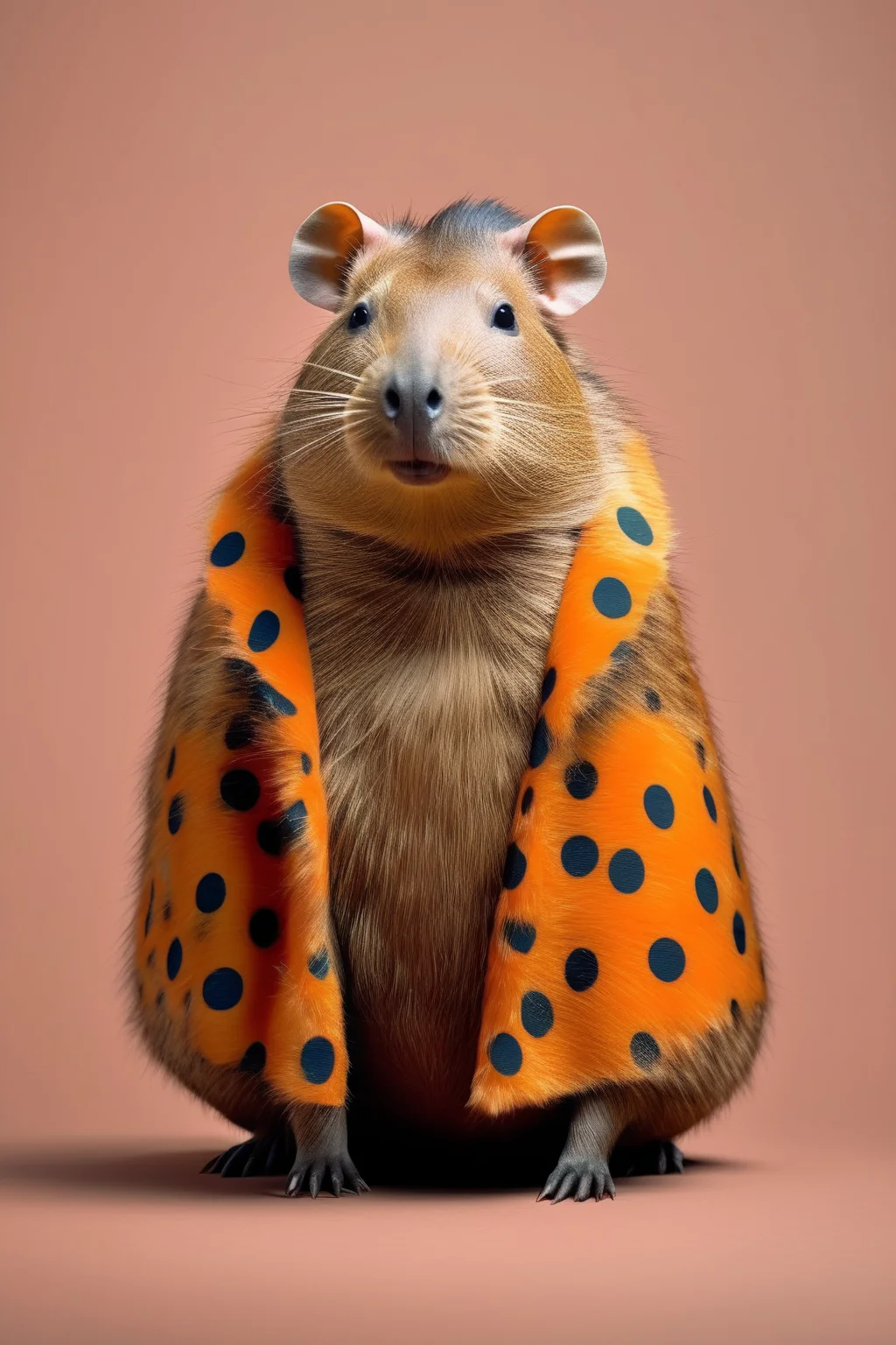 <lora:Dressed animals:1>Dressed animals - capybara with beautiful polka dot patterned fur
