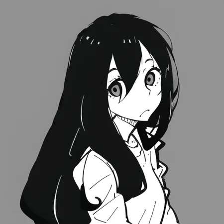 ((masterpiece)),(best quality), absurdres,sadako_yamamura,<lora:Sadakobest:0.8>,  <lora:dowmanSaymanStyle_v10:1>,doman sayman, crazy hair,bold lines, 1girl,solo, monochrome,