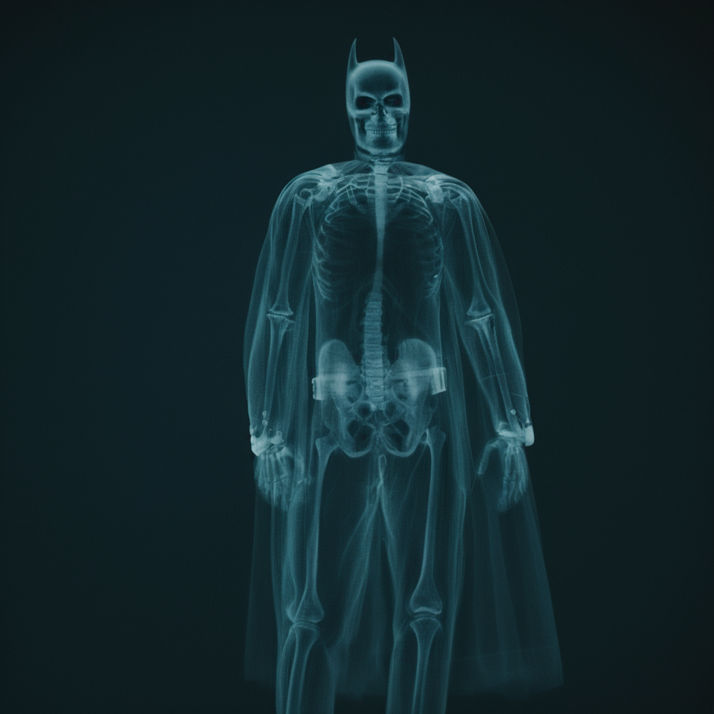 cinematic film still of  <lora:x-ray style:1> X-ray of
skeleton of batman
,x-ray style, shallow depth of field, vignette, highly detailed, high budget, bokeh, cinemascope, moody, epic, gorgeous, film grain, grainy