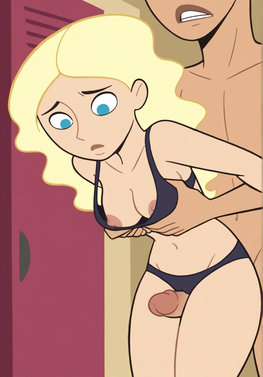 masterpiece, best quality, high quality, 

1girl, TaraKp, flat colors, parody, blonde hair, blue eyes, round face, pull down black bra, bend forward, cleavage, downblouse, nipples, black panties,sexy thighs, ((slim fit)), closet background, look at viewers BREAK thigh job, thigh sex, penis rubbing against pussy, looking down at penis, penis awe, penis between thighs, penis from behind, penetration, fucked from behind, exposed breasts, breasts grabbed, molestation, hands grabbing