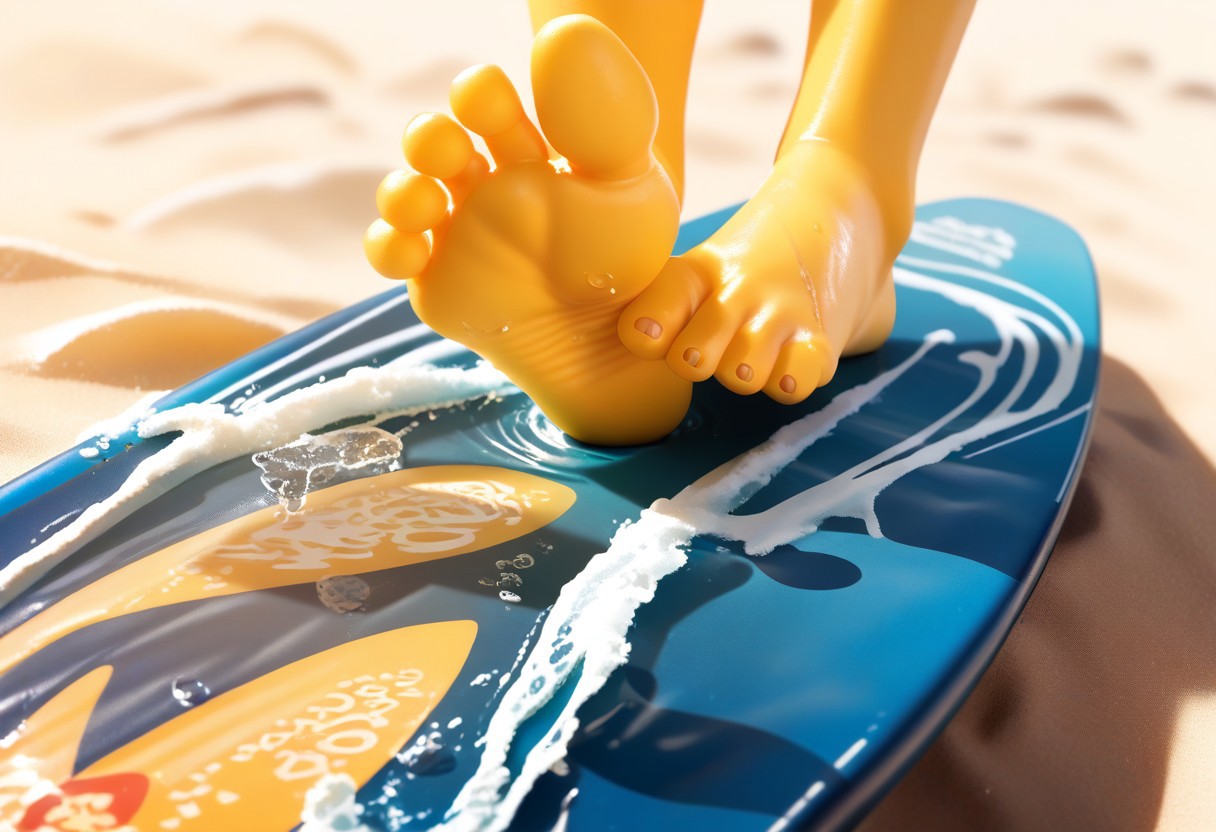 Score_9, Score_8_up, Score_7_up, source_anime, 1boy, furry,
, Hypno, pokemon (creature), looking at viewer, huge feet, 5 toes, humanoid feet, yellow feet, feet style, foot style, foot focus, water, surfing, feet on surfboard, wet on feet, , close up,