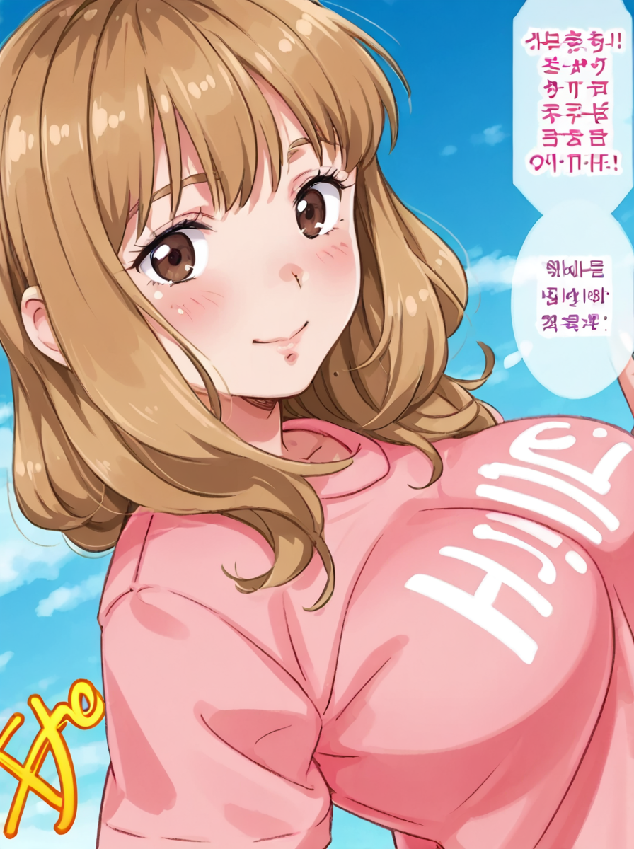 detailed background, shiny skin,  rating safe, 
<lora:engawa.pony:1.0>,
engawa, 
hitch, 
large breasts, 
clothed girl, 
looking at viewer,