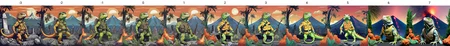 an iguana dressed as soldier, in the middle of a graveyard, happy, volcano background <lora:sdxl_photorealistic_slider_v1:-3>
