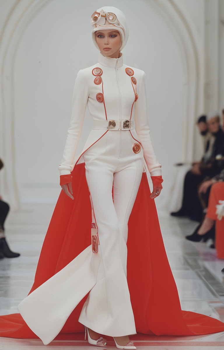 masterpiece,best quality,<lora:tbh321-sdxl:0.9>,illustration,style of Andre Courreges Opulent Versace red carpet gown, dramatic train, crystal embellishments, celebrity event