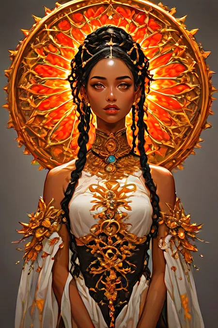 score_9,score_8_up,<lora:Turbo_XL:1>,<lora:Gold_Filigree_Style:0.5>,dskgold_filigree,gold filigree,made of gold,dark-skinned female,ebony skin,clothes ornament,golden ornament,<lora:Expressive_H:0.5>,expressiveh,<lora:g0th1cPXL:0.5>,g0th1cpxl,