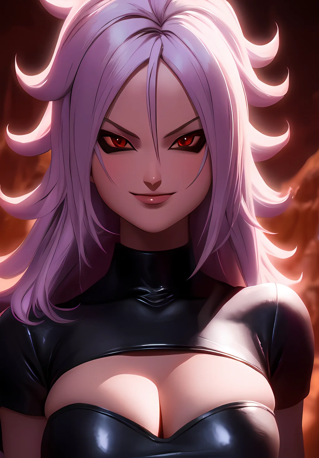 (Photo:1.3), highdetail, <lora:Android21:0.8>, Android21, 1girl, solo, evil smirk,, (acclaimed, alluring, captivating, exciting, gorgeous, striking:1.3), (trending on artstation:1.3)