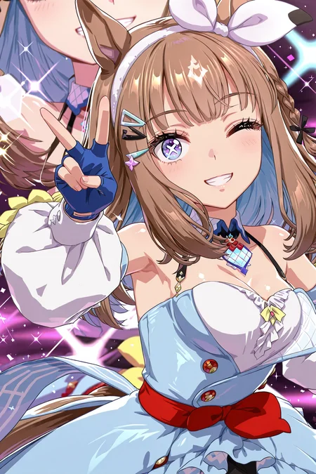 detailed background, shiny skin, posing,
<lora:almondeye.il:1>,
almondeye,
cross-shaped_pupils
bloom, glitter, sparkle, light grin, light blush, one eye closed, peace,