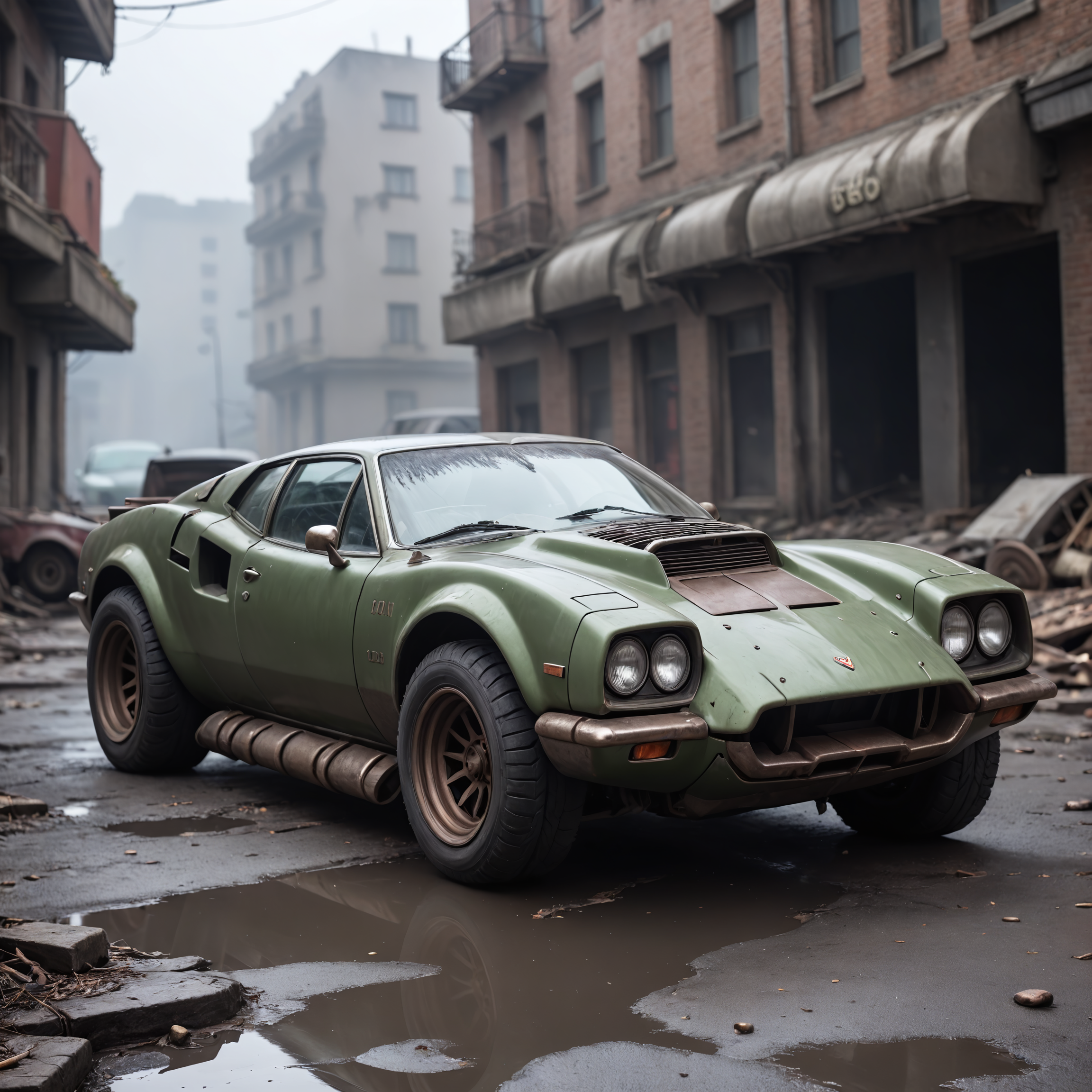 cinematic film still an futuristic cyberpunk, dieselpunk sports car in a destroyed city after an nuclear blast . shallow depth of field, vignette, highly detailed, high budget, bokeh, cinemascope, moody, epic, gorgeous, film grain, grainy, high quality photography, 3 point lighting, flash with softbox, 4k, Canon EOS R3, hdr, smooth, sharp focus, high resolution, award winning photo, 80mm, f2.8, bokeh
, undefined