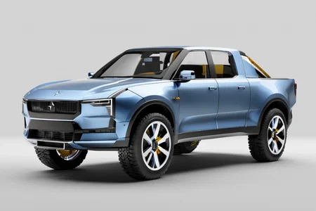 (best quality, masterpiece :1.2),polestar design style,concept PICKUP TRUCK,future,2D rendering,finely detailed,4k,studio lighting,octane render,product design,<lora:polestar_design_style_v1-000016:1>,