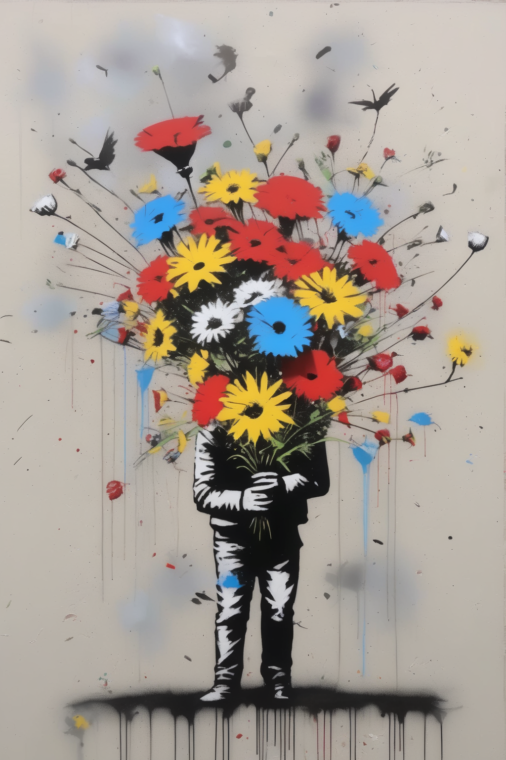<lora:Martin Whatson Style:1>Martin Whatson Style - beatiful bansky style bouquet of flowers