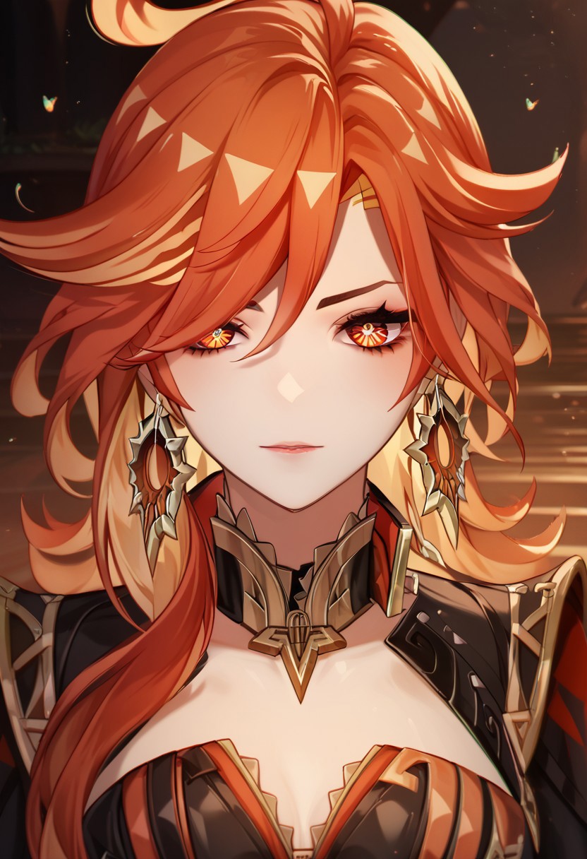 score_9_up, score_8_up, score_7_up, extreamly detailed, beautiful detailed face, complex detailed background, 1girl, BREAK,  MAVUIKA (GENSHIN IMPACT), MAVUIKA REGULAR WEAR