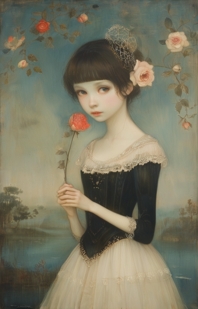 masterpiece,best quality,<lora:tbh278-sdxl:0.9>,illustration,style of  Stephen Mackey, portrait of idolmaster cinderella girls,