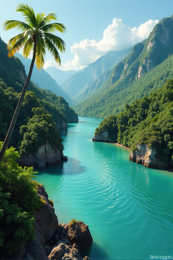 (((a hidden valley, where the sun never sets and the grass is perpetually green.))), Vivid Teals, Tropical Vibe: vibrant lighting, teal tones, sharp focus, lively ambiance, tropical elements, rich textures, vibrant look, lively atmosphere, tropical aesthetics, capturing nature's beauty, joyful emotions, vibrant scenes, artistic feel, storytelling through colors, professional technique, striking visuals, tropical concept, lively styling, vibrant environment, surreal aesthetics, captivating narratives, intricate details, tropical landscape, editorial storytelling, vibrant glows, evoking joy, pushing creative vision <lora:add-detail-xl:2> <lora:Cosine_freck:1>âââ