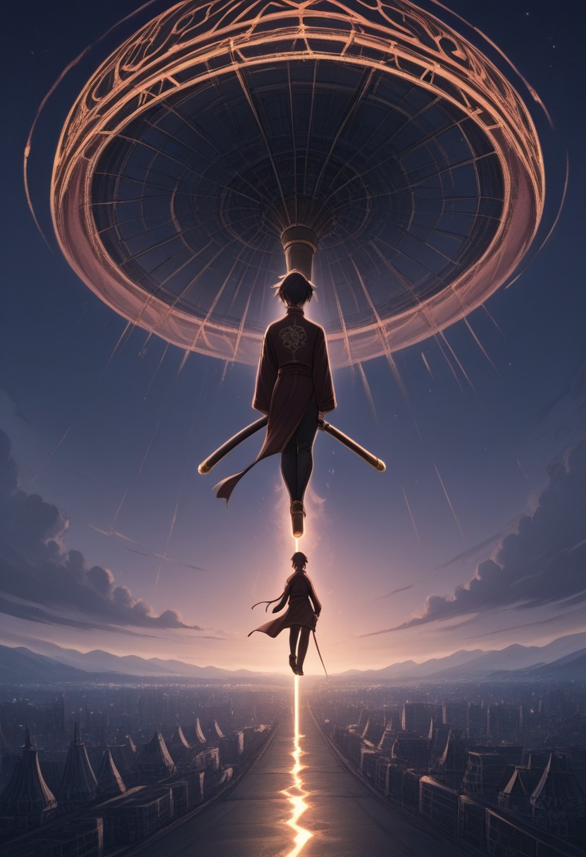 floating through the air above a futuristic city, holding a holographic scepter  , male focus, high-quality, street background , space suit made of flowing, Gothic woman, Athletic female, facial stubble, Mechanical dragon, casual look, eyes glowing with ancient knowledge  , a swirling vortex of bright neon colors, dress, ethereal effects, wearing leather jacket, A colorful parrot flying through a rainforest canopy.      A male samurai with a katana, sky   , Ethereal warlock with glowing tattoos