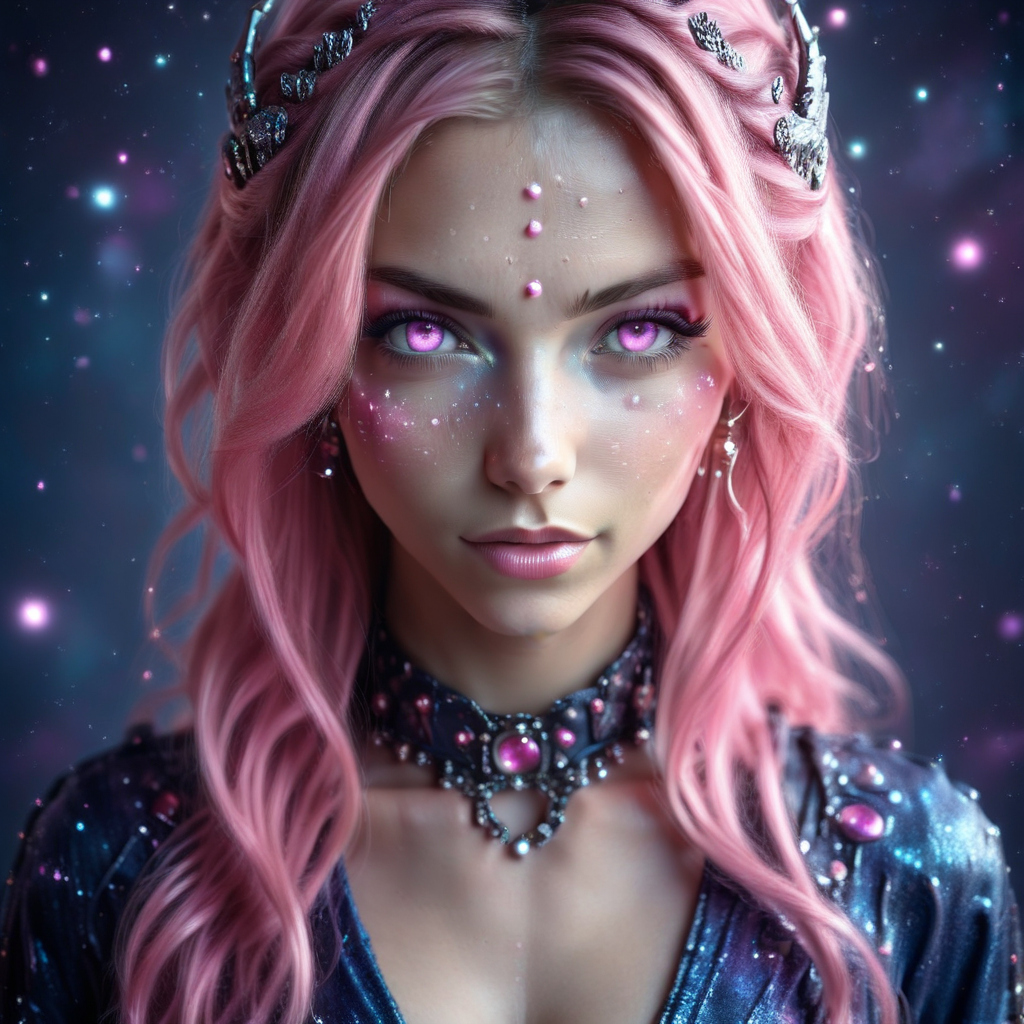 Gorgeous Galactic female with pink hair