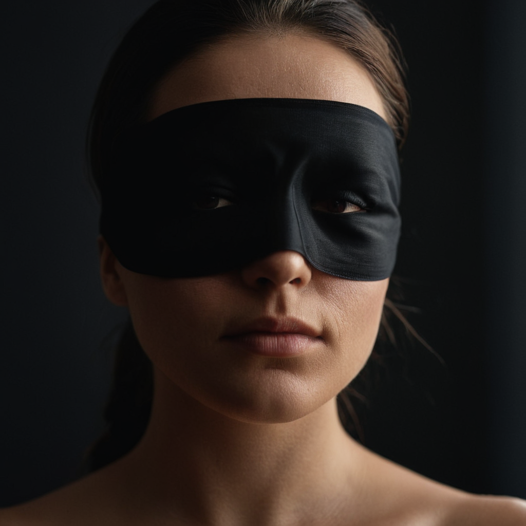 cinematic film still of <lora:detailed_notrigger:0.1>
<lora:TeethXL:0.1>
<lora:SDXLHighDetail_v5:0.1> perfect hands
 <lora:skin texture style v3:0.9>
A cinematic skin texture style still image of a woman with a black blindfold covering her eyes, detailed wrinkles, skin tags, perfect skin tone color, stretch marks, hyperrealism, realism, unrealengine, realistic, detailed skin pore, film still, still photography style, sharp style, detailed style, perfect style, perfection style, Kodak film skin color tone style, fujifilm skin tone color style, professional photography style, skin textured, skin texture style, perfect face, perfect mouth, perfect nose, perfect lips, perfect eyes, perfect ears, perfect skin, perfect skin pores, perfect body, perfect hair, very detailed skin pores, perfect skin texture style, 1girl, solo, short hair, brown hair, black hair, collarbone, upper body, lips, portrait, blindfold, closed mouth, facing viewer, black background, covered eyes
, shallow depth of field, vignette, highly detailed, high budget, bokeh, cinemascope, moody, epic, gorgeous, film grain, grainy