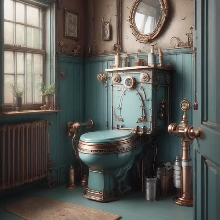 a toilet, ste4mpunk<lora:ste4mpunk:1.2>